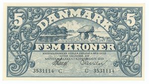 5 kroner 1935 C, nr. 3531114