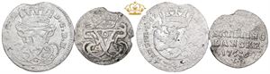 1 skilling 1764, 2 skilling 1762. (2)