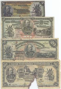 5-, 10-, 20-, 100 Francs 1905. (4)
