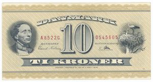 10 kroner 1952 A8, nr. 0545605