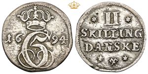 2 skilling 1694