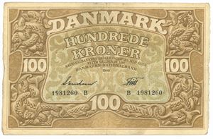 100 kroner 1940 B
