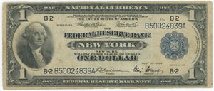 One Dollar 1914 B-2, No. B50024839A