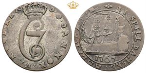 6 skilling 1767, samtidig udenlandsk forfalskning