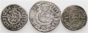 2 skilling 1626, 1648 samt 4 skilling 1645. (3)