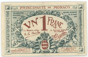 Franc 1920, serie A, no. 332846.