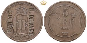 5 öre 1879 - countermarked H. Demant Odense.