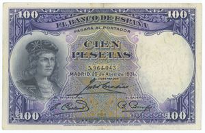 100 Pesetas 1931, no. 5964043