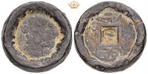 Gaming jeton made of two coins