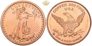 Copper Round, Liberty by Saint-Gaudens