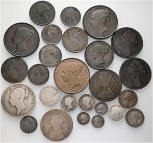 Collection, Halfcrown to Farthing, 26 pcs., all different. (26)