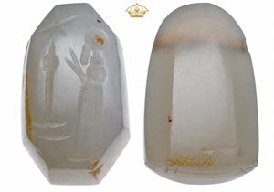 Signet stone with person and altar