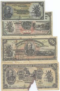 5-, 10-, 20-, 100 Francs 1905, souvenirsæt. (4)