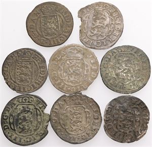 2 skilling 1657, 1662 (5), 1668, 1669. (8)