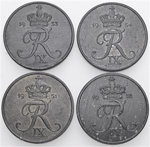 5 øre 1951-1954, pæne. (4)