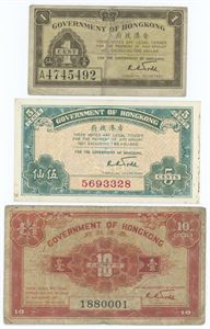 1, 5, 10 Cents ND (1940-41). (3)