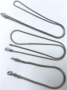 Samling slangekæder i Sterlingsølv, L. 20,5-44cs, totalvægt 23,67 g. (3)