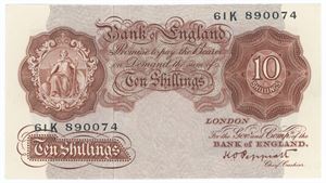 10 Shillings ND (1948-1949), no. 61K 890074