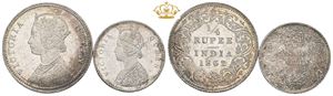 2 Annas 1862; 1/4 Rupee 1862. (2)