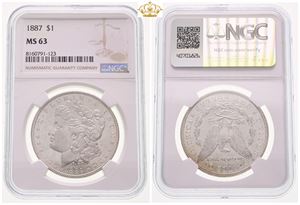 Dollar 1887 - graded MS 63 by NGC