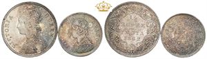 2 Annas 1862; 1/4 Rupee 1862. (2)