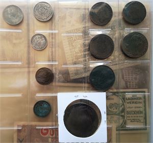 Collection coins and emergency paper money