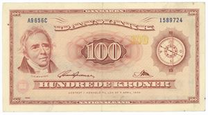 100 kroner 1965 A9, nr. 1589724