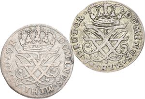 12 skilling 1717, 1718. (2)