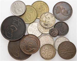 Samling inkl. 2 øre 1892; 25 øre 1922. (16)