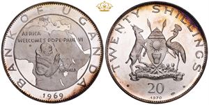 20 shillings 1969 - in original folder with certificate.
