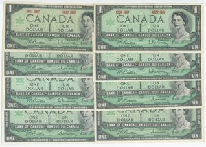 1 Dollar 1967, commemorative issue, 8 pcs. (8)