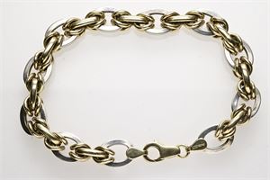 Armbånd i hvidguld og guld (333/1000)