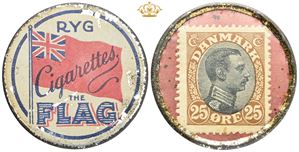 Postskillemønt, 25 øre Flag