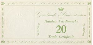 Handels Værdimærke, 20 skilling, grøn, u. år (1941)