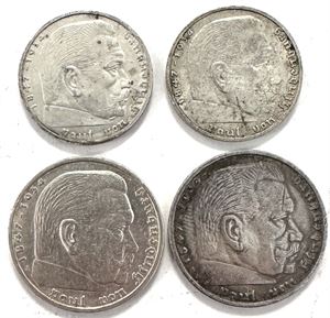 Germany, 2-5 Reichsmark 1935-1939. (4)