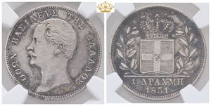 Drachme 1851 - graded XF 40 by PCGS.
