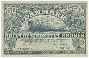 50 kroner 1942, nr. 5841269, Svendsen / Hannibal