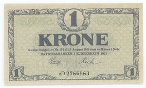 1 krone 1921 2D, nr. 2766563