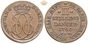 2 skilling 1740 - smukt eksemplar