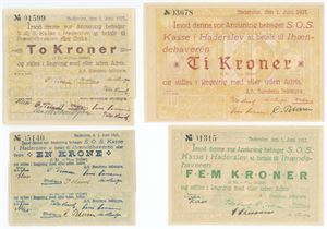 1 krone 1927, 2-, 5-, 10 kroner 1927, i alt 6 stk. (6)