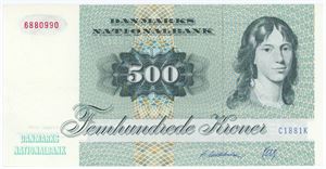 500 kroner 1988 C1, nr. 6880990, R. Mikkelsen / Herly
