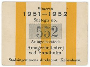Snetegn, Vinteren 1951-1952, Amagerfælledvej ved Sundholm