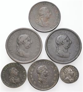 Collection incl. Threepence 1762 as well as 5 others. (6)