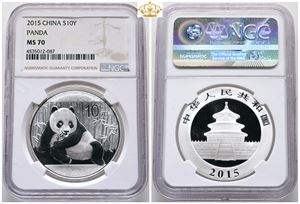 10 Yuan 2015, Panda - NGC MS 70
