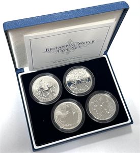 Britannia silver type set. (4)