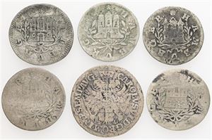 Hamburg, 6 pcs., all different. (6)