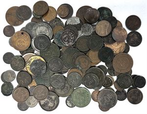 Samling 1, 2 og 5 ører fra perioden 1874-1923. (143)