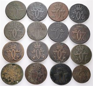 1/2 og 1 skilling 1771. (16)