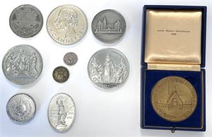 Samling medaljer. I alt 10 stk.