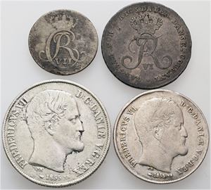 Skillingsmønter, forskellige. (4)